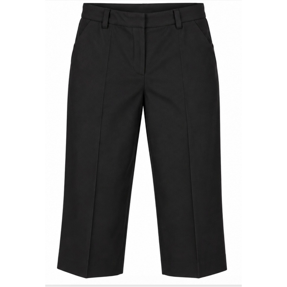 Sonoma Stretch Capri Pants Women 8P Black Cotton Blend Flat Front